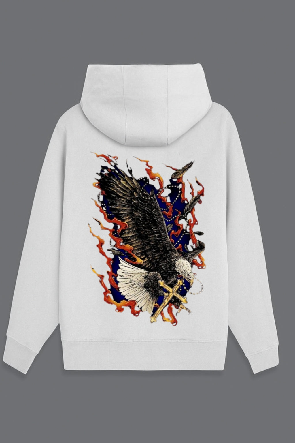 Black Graphic Hoodie – Soaring Eagle Flame Edition