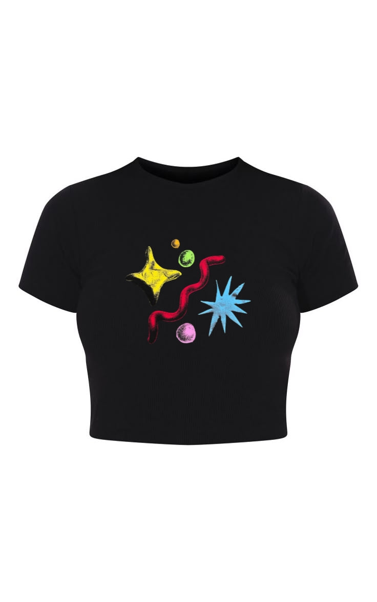 Cosmic Pop Graphic Crop Tee