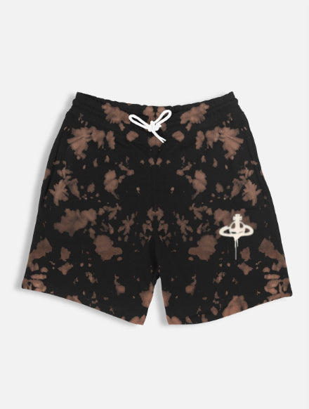 Drip Orb Bleach-Dye Shorts